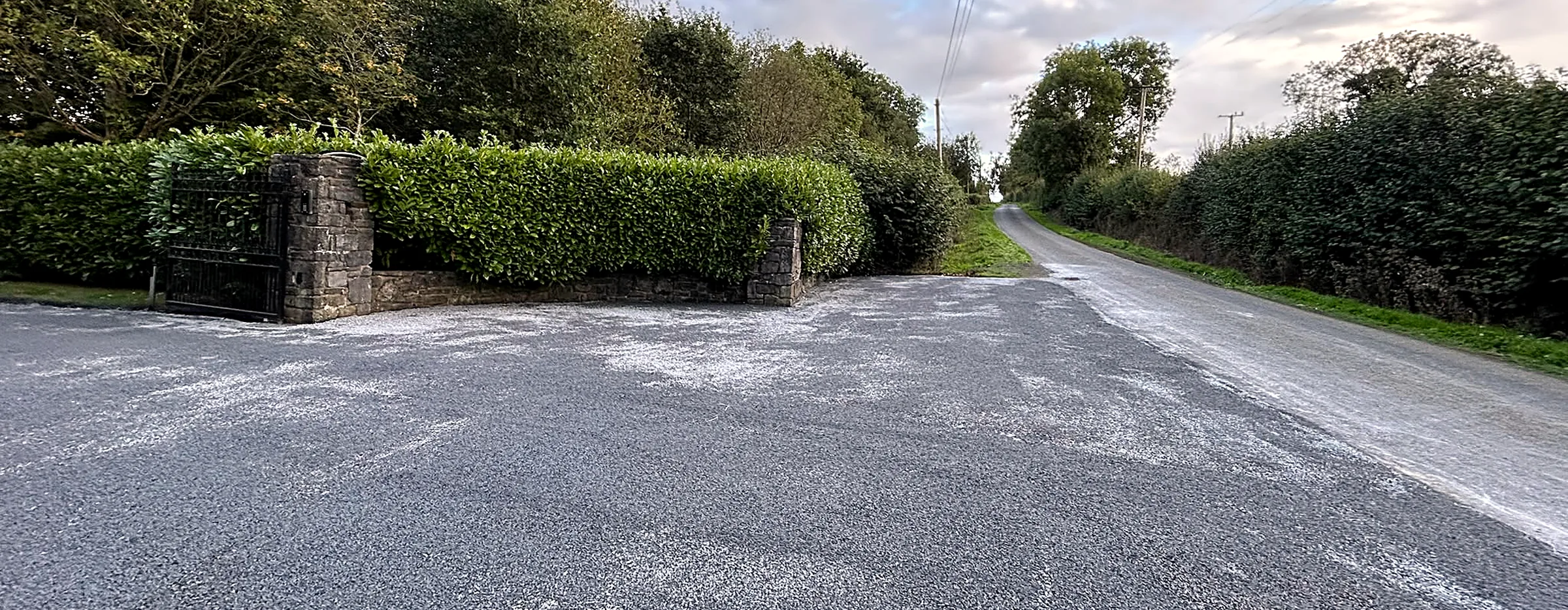 Finished tar and chip entrance in Paulstown, Co. Kilkenny