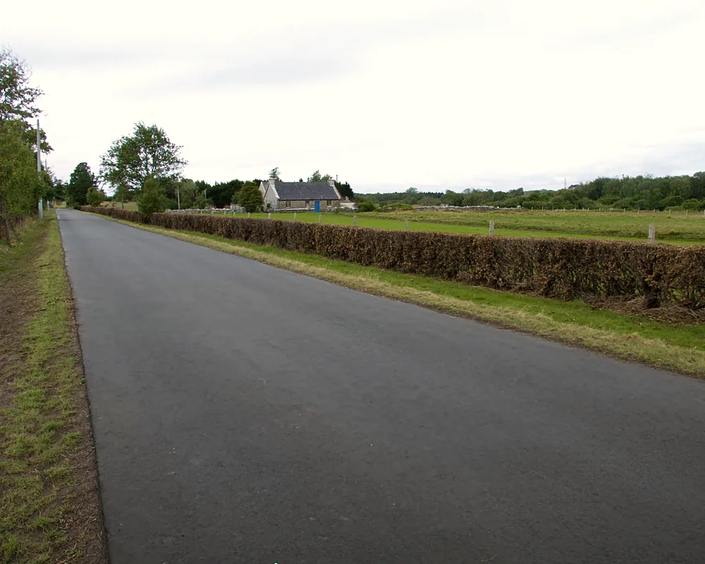 A private country lane surfaced in tarmacadam