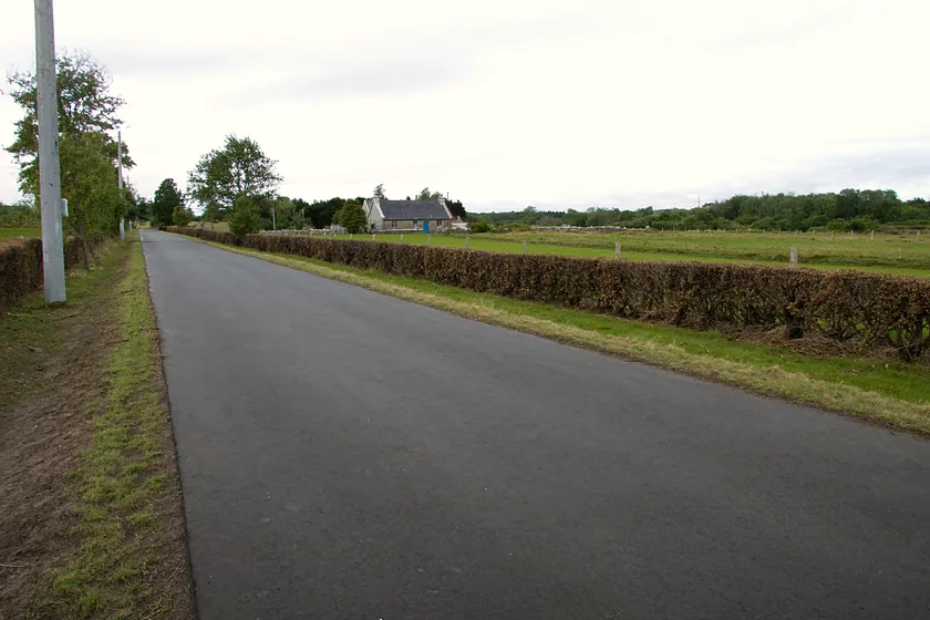 A private country lane surfaced in tarmacadam