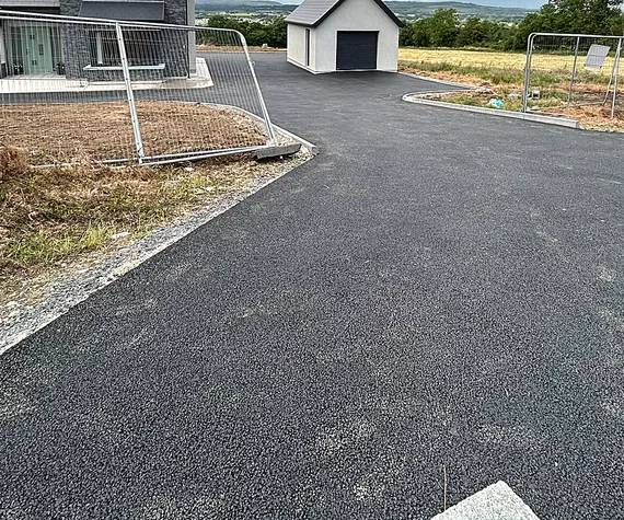 Tarmacadam driveway being laid in Ballyragget, Co. Kilkenny