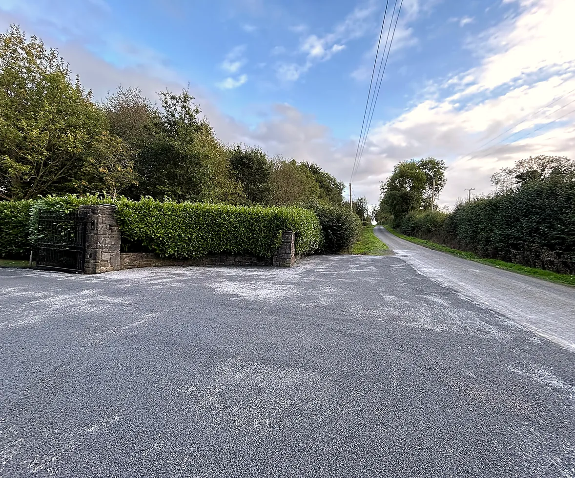 Finished tar and chip entrance in Paulstown, Co. Kilkenny