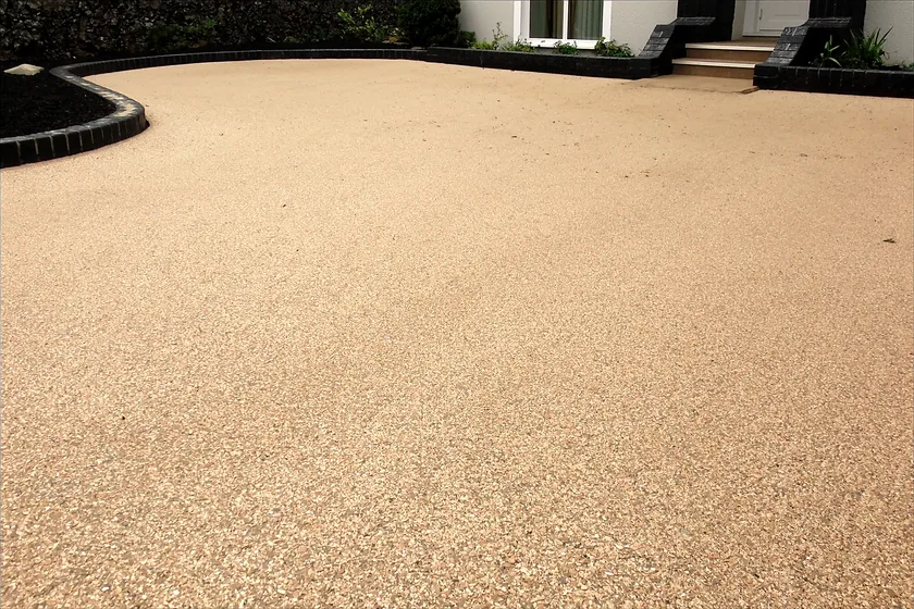 A resin bound driveway at a modern house