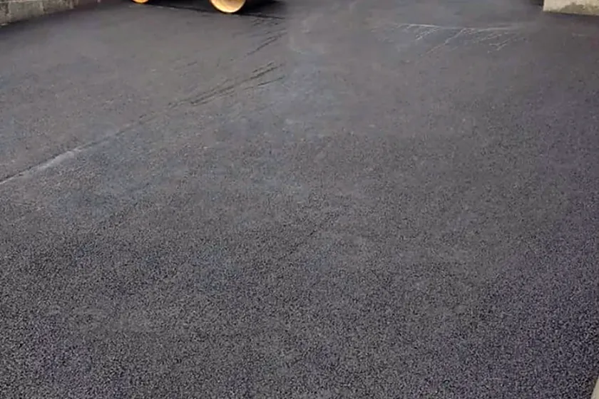 Tarmacadam driveway being rolled in Carrick-on-Suir, Co. Tipperary
