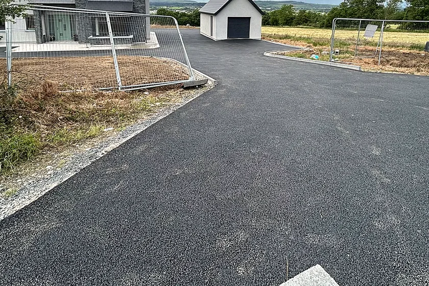 Tarmacadam driveway being laid in Ballyragget, Co. Kilkenny